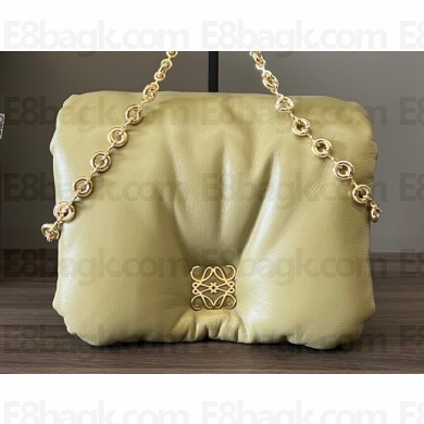 Loewe Puffer Goya bag in shiny nappa lambskin Clay Green 2023