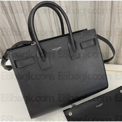 Saint Laurent Sac De Jour Baby Bag in grain de poudre embossed leather 421863 Black/Silver