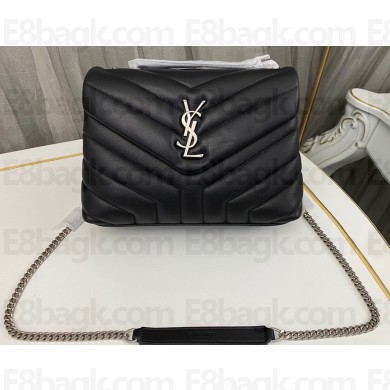 Saint Laurent loulou small chain bag in quilted "y" leather 494699 Black/Silver