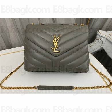 Saint Laurent loulou small chain bag in quilted "y" leather 494699 Dark Green/Gold