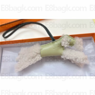 Hermes Fox Terrier Budy charm in wool and lambskin 01