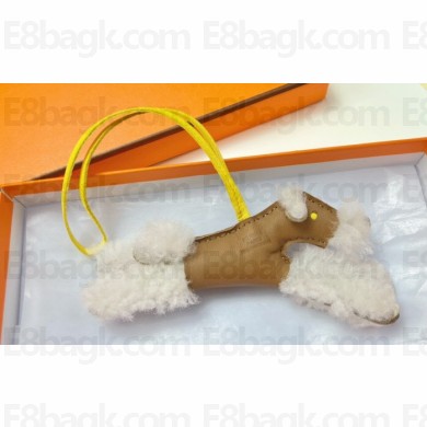 Hermes Fox Terrier Budy charm in wool and lambskin 02