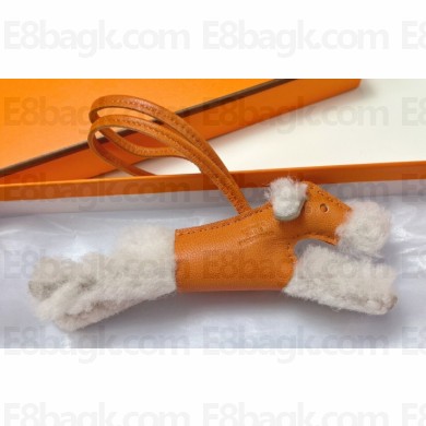 Hermes Fox Terrier Budy charm in wool and lambskin 03