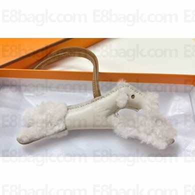Hermes Fox Terrier Budy charm in wool and lambskin 04
