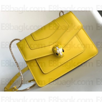 Bvlgari Serpenti Forever Crossbody Bag 20cm in Calf leather Yellow