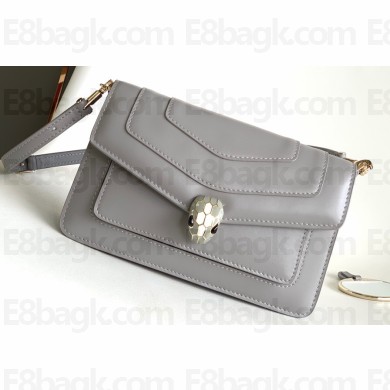 Serpenti Forever East-West Shoulder Bag 22cm in Calf leather Gray