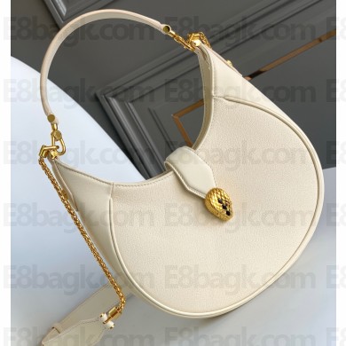 Bvlgari Serpenti Ellipse Shoulder Bag 25.5cm White