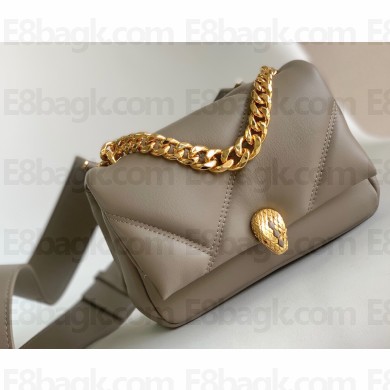 Bvlgari Serpenti Cabochon Crossbody Bag 22.5cm with Detachable Shoulder Strap Gray