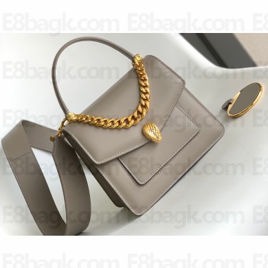 Bvlgari Serpenti Forever Top Handle Crossbody Bag 18cm with Detachable Shoulder Strap Gray