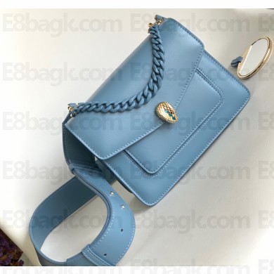 Bvlgari Serpenti Forever Crossbody Bag 20cm with Detachable Shoulder Strap Blue