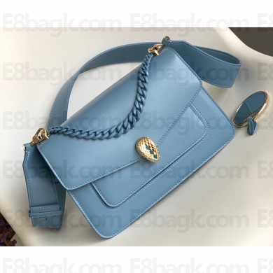 Bvlgari Serpenti Forever Crossbody Bag 25cm with Detachable Shoulder Strap Blue