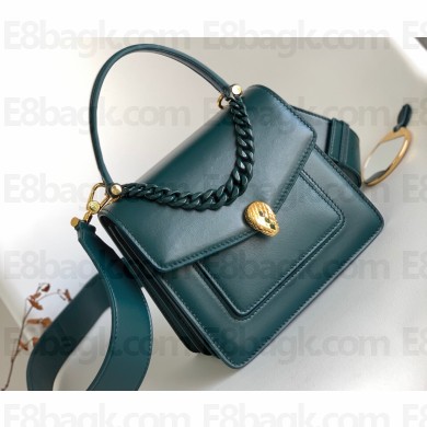 Bvlgari Serpenti Forever Top Handle Crossbody Bag 18cm with Detachable Shoulder Strap Green