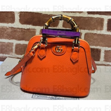 Gucci Diana mini tote bag in leather 715775 Orange