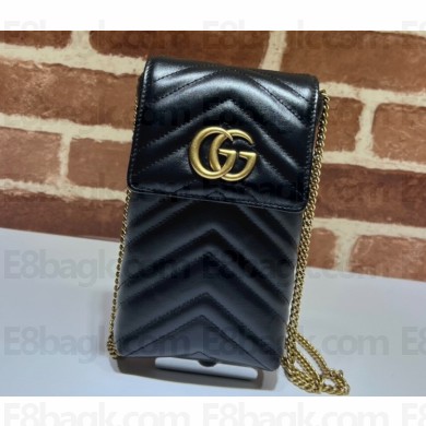 Gucci GG Marmont matelassé mini bag in black leather 672251