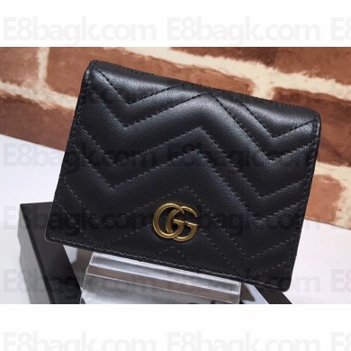 Gucci GG Marmont card case wallet 466492 Black