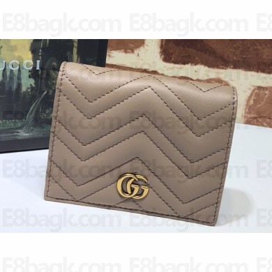 Gucci GG Marmont card case wallet 466492 Beige