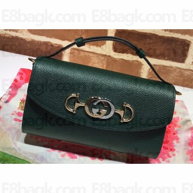 Gucci Zumi Mini Shoulder Bag 564718 in Grained Leather Green