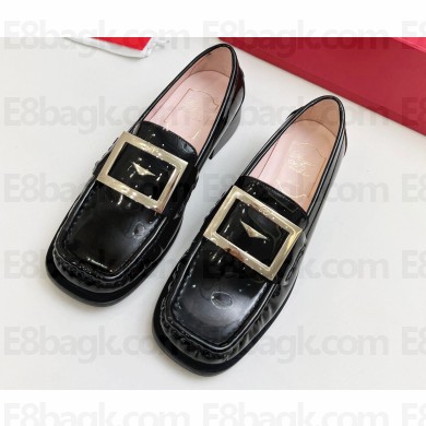 Roger Vivier Heel 3.5cm Preppy Viv' Metal Buckle Loafers Black 2022