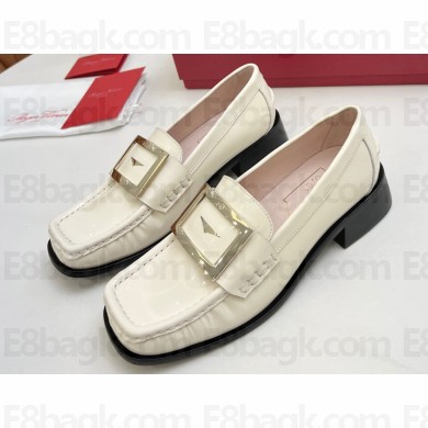 Roger Vivier Heel 3.5cm Preppy Viv' Metal Buckle Loafers White 2022