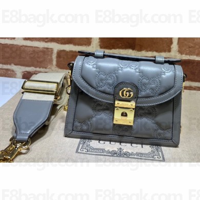 Gucci GG matelassé top handle mini bag 724499 Gray