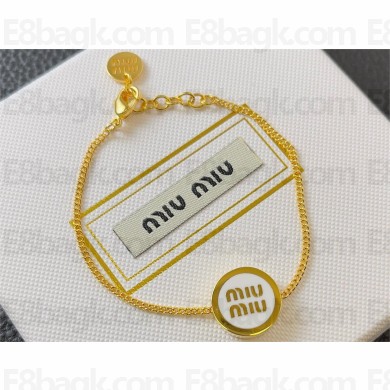 Miu Miu Enameled metal bracelet white 2024
