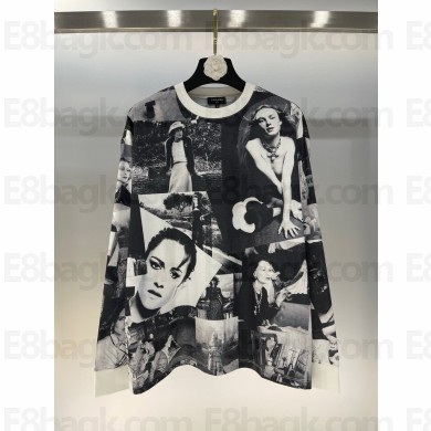 CHANEL black&white printed top spring 2024 