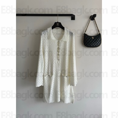 CHANEL WHITE COTTON PULLOVER 2024 