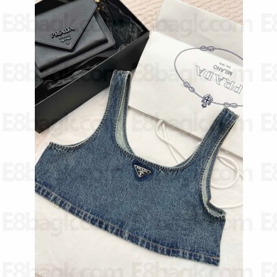 PRADA Denim top MID BLUE spring 2024