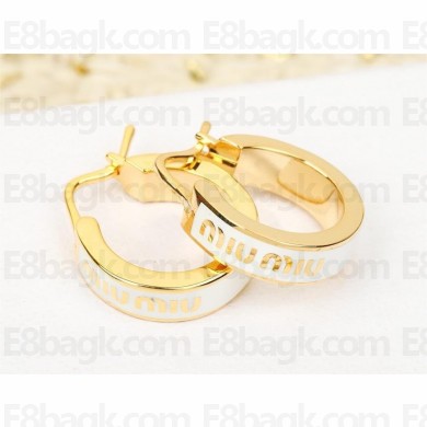 Miu Miu Enameled metal earrings white 2024
