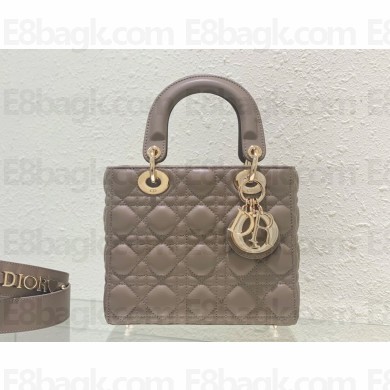Dior Small Lady Dior My ABCDior Bag in gray Cannage Lambskin 2023