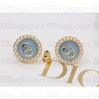 Dior Petit CD Baroque Stud Earrings blue 2024