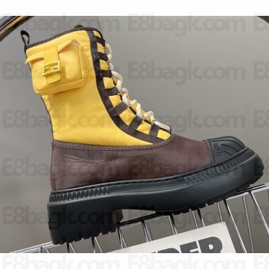 Fendi Domino nylon biker boots with Baguette pocket Yellow 2023