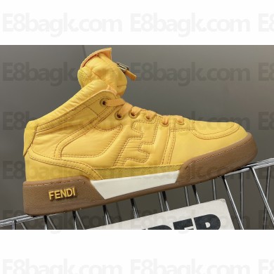 Fendi Match nylon high-tops Sneakers with Baguette pocket Yellow 2023