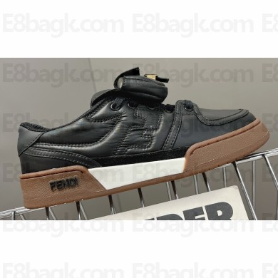 Fendi Match nylon Low-tops Sneakers with Baguette pocket Black 2023