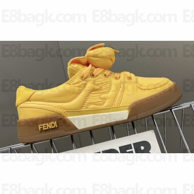 Fendi Match nylon Low-tops Sneakers with Baguette pocket Yellow 2023