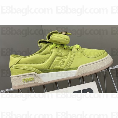Fendi Match nylon Low-tops Sneakers with Baguette pocket Green 2023