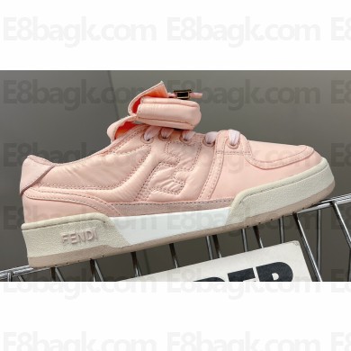 Fendi Match nylon Low-tops Sneakers with Baguette pocket Pink 2023