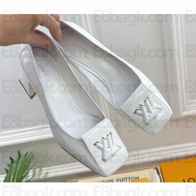 Louis Vuitton Heel 5.5cm Shake Pumps in Patent calf leather White 2023