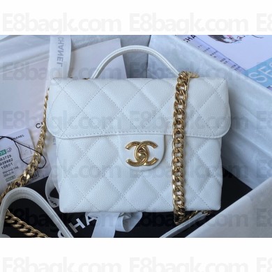 Chanel Grained Calfskin Small Vanity Case Bag AS3729 White 2023