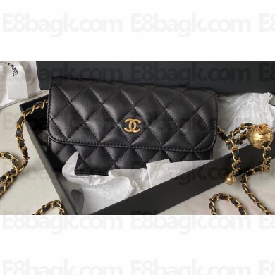 Chanel Flap Phone Holder with Chain AP3071 Black 2023