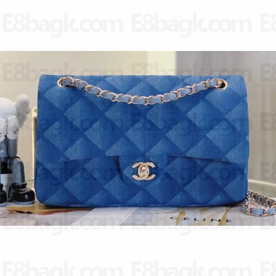 Chanel Medium Classic Flap Handbag A01112 Denim Light Blue 2023