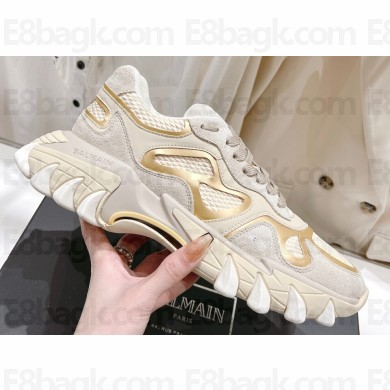 Balmain B-East trainer Sneakers in leather suede and mesh 05 2023