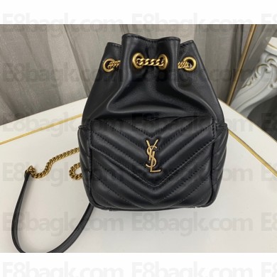 Saint Laurent joe mini bucket bag in quilted lambskin 701631 Black