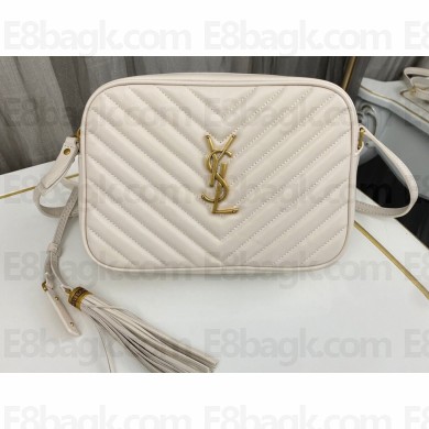 Saint Laurent Lou Camera Bag In Quilted Leather 574494/715232 White
