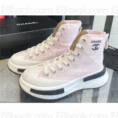 Chanel Canvas High-top Sneakers Light Pink Spring 2023