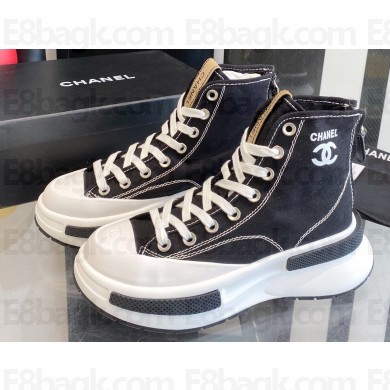 Chanel Canvas High-top Sneakers Black Spring 2023