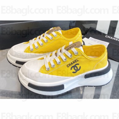 Chanel Canvas Low-top Sneakers Yellow Spring 2023
