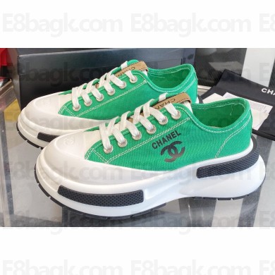 Chanel Canvas Low-top Sneakers Green Spring 2023