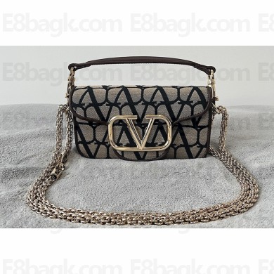 Valentino Toile Iconographe VLogo Signature Loco Small Shoulder Bag Black/Beige 2023