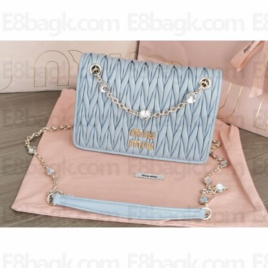 Miu Miu Matelassé nappa leather mini-bag 5BP065 Blue